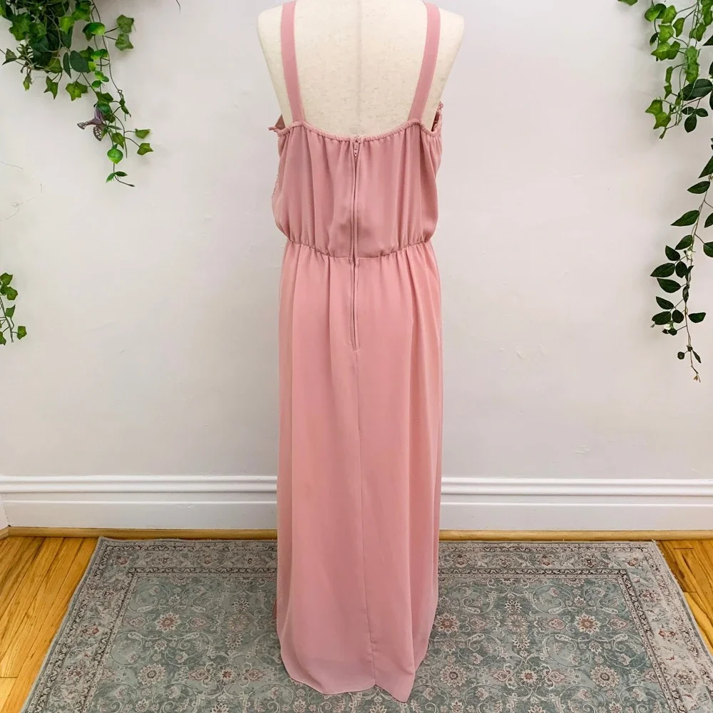 Vintage 70's Pink Maxi Dress Sheer Jacket 2‎ piece set